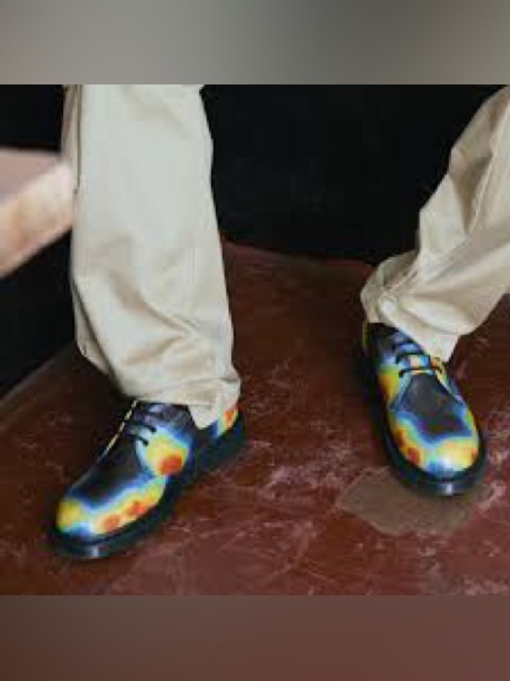 Dr. Martens Kids Heat-Map Print Buckle Clogs in Yellow, Red, Blue, Black - Picture 8 of 14
